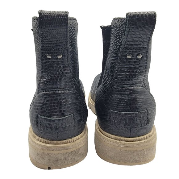 Sorel Lennox Chelsea Womens 8.5 Waterproof Boots Black Chalk Pull On Shoes - Picture 6 of 12